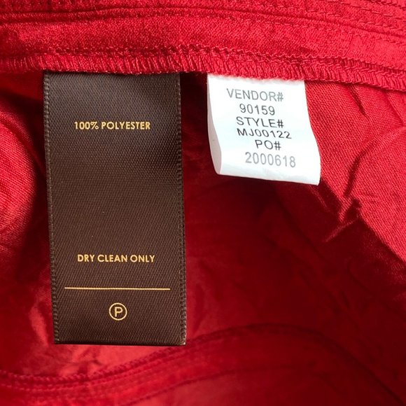 Women's Vintage Multiples red crepe gold button jacket blazer sz M - Picture 6 of 9